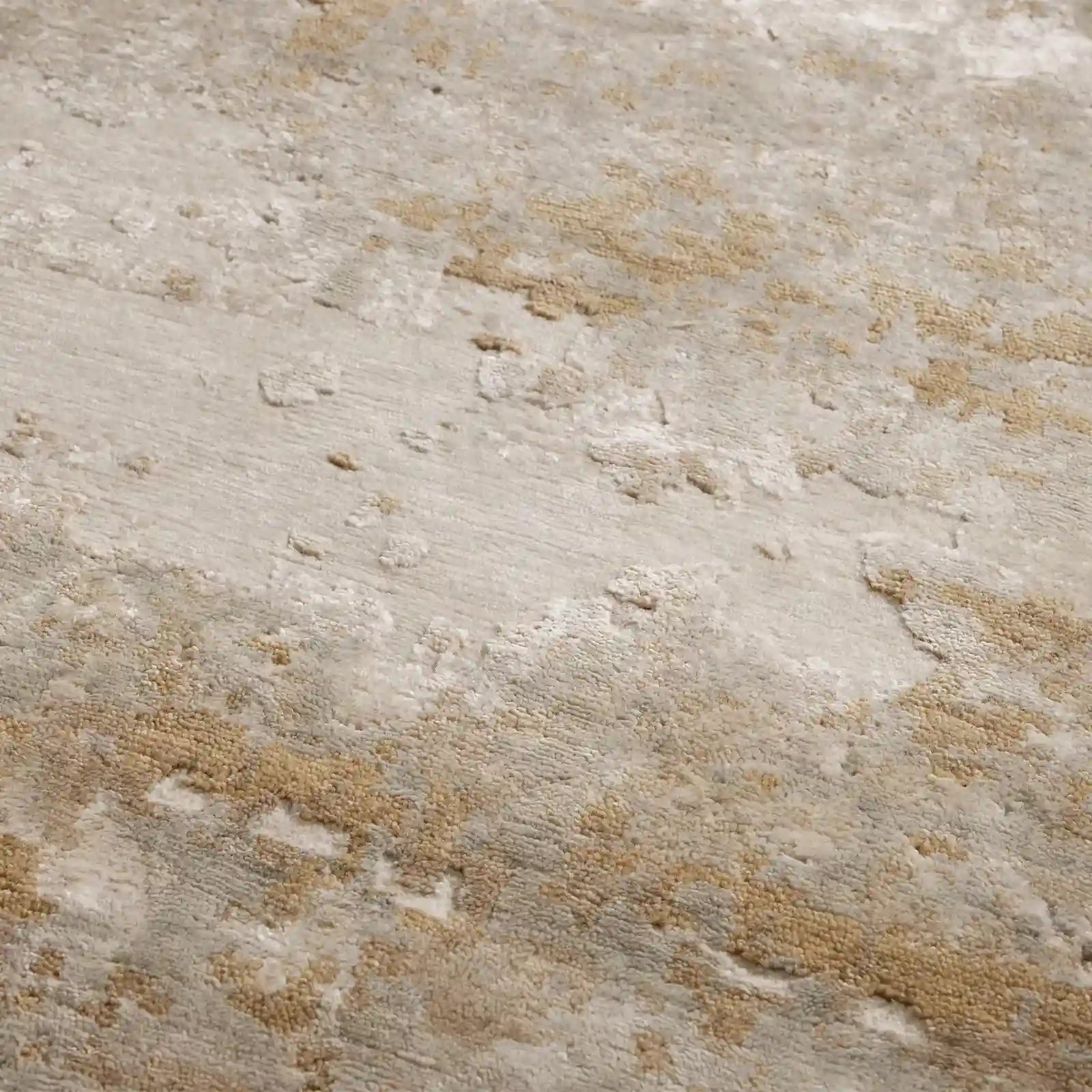 Viona Hand-Knotted Round Rug Wool & Rayon Blend Carpet