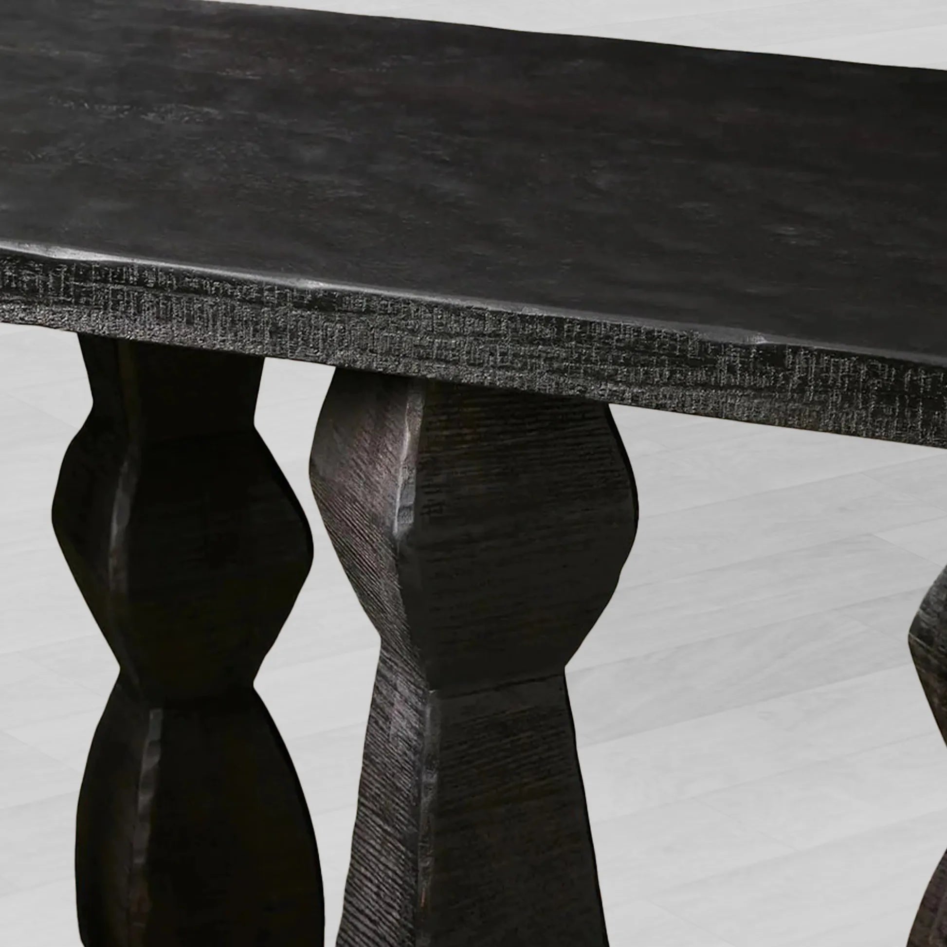 Rye Mango Wood Sculptural Entryway Console Vintage Hallway Entrance Table