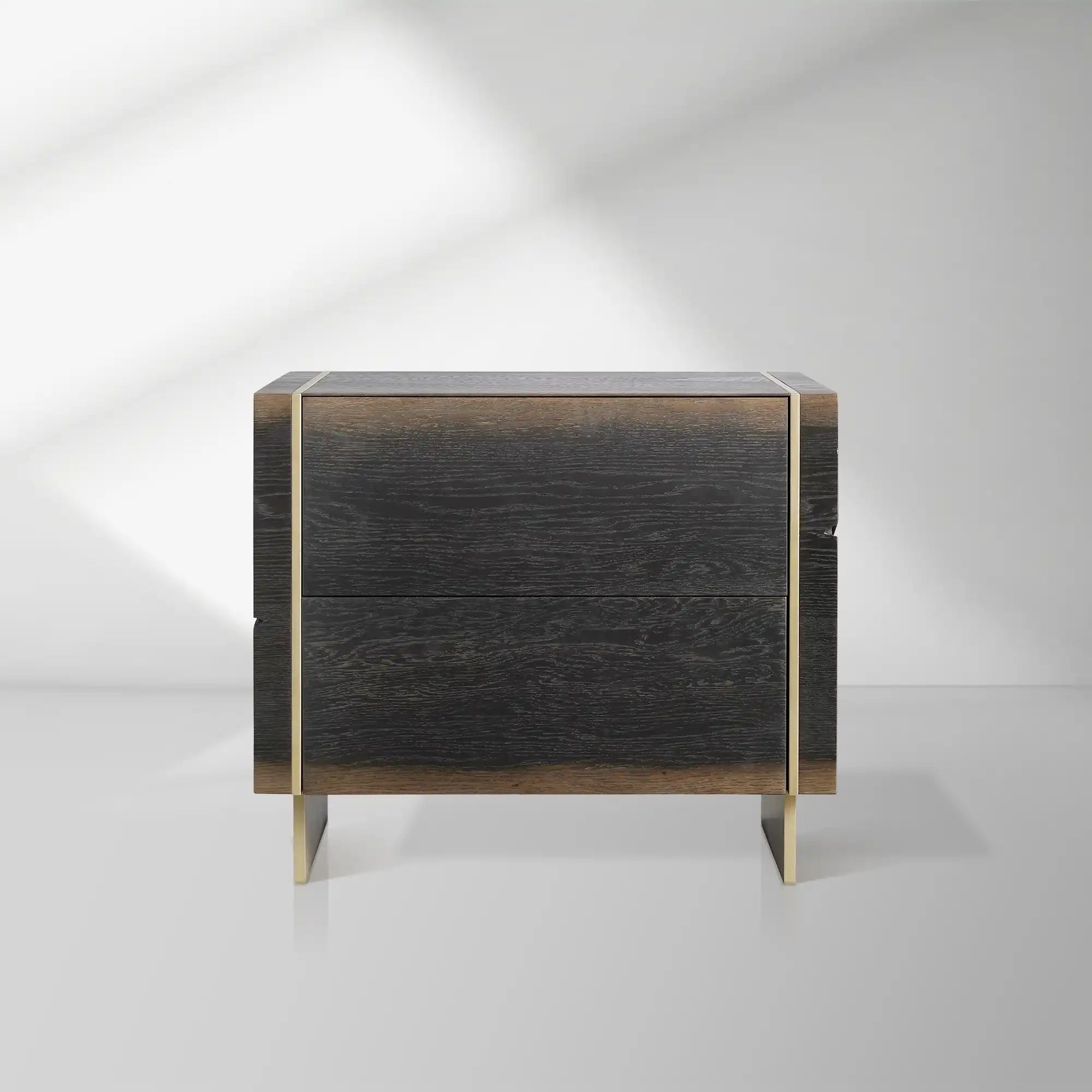 Mihaela Wood Closed Nightstand Retro Oak Nightside Table With Drawer Barrel Inspired