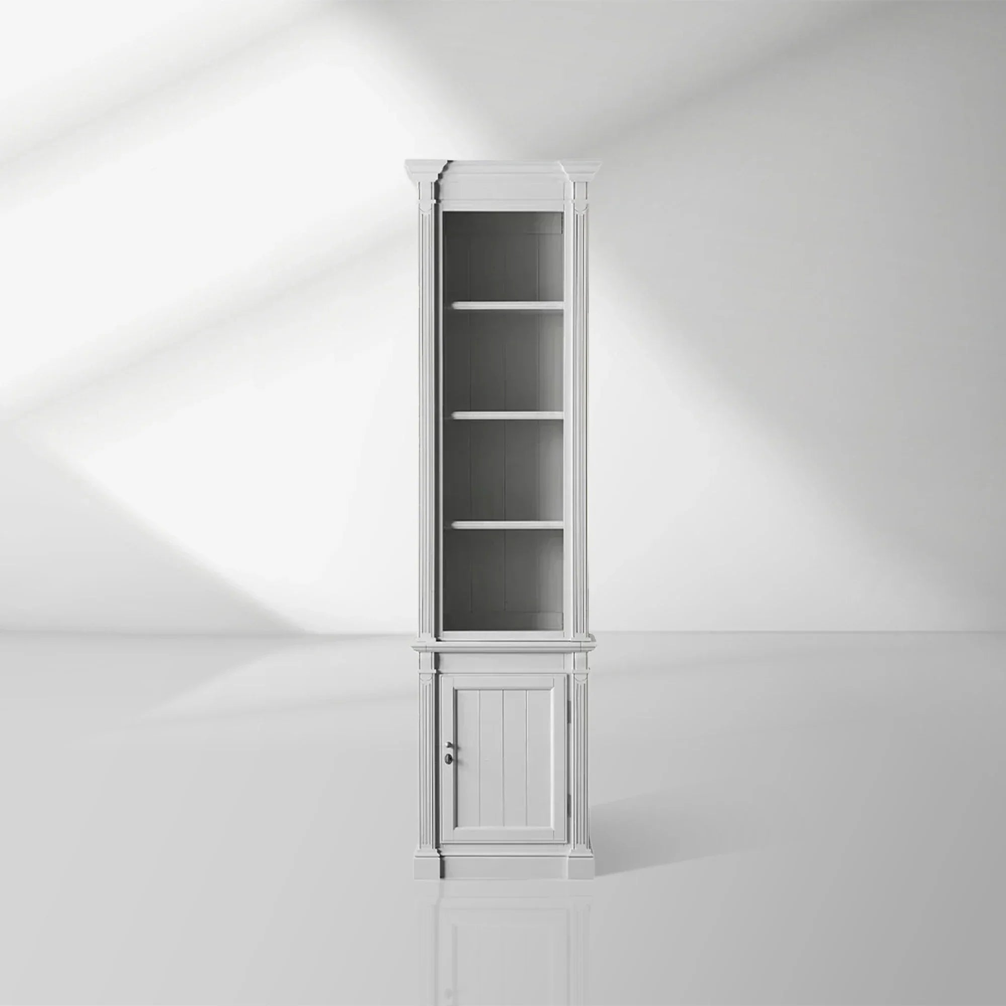 Athens Narrow Bookcase Single Row Display Cabinet