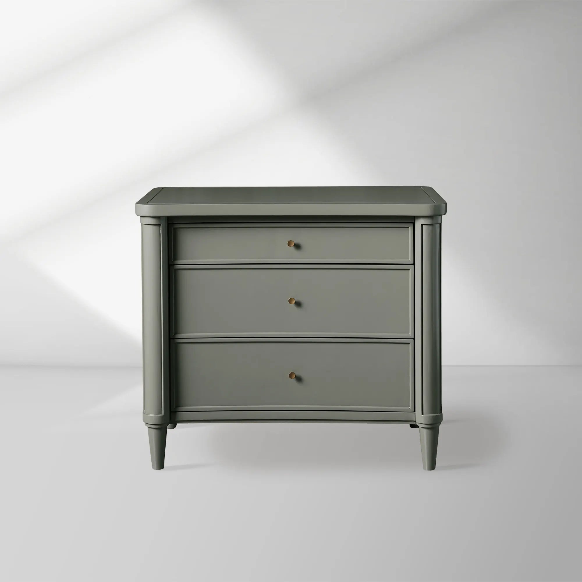 Henley Nightstand Solid Mahogany Nightside Tables With Three Drawers