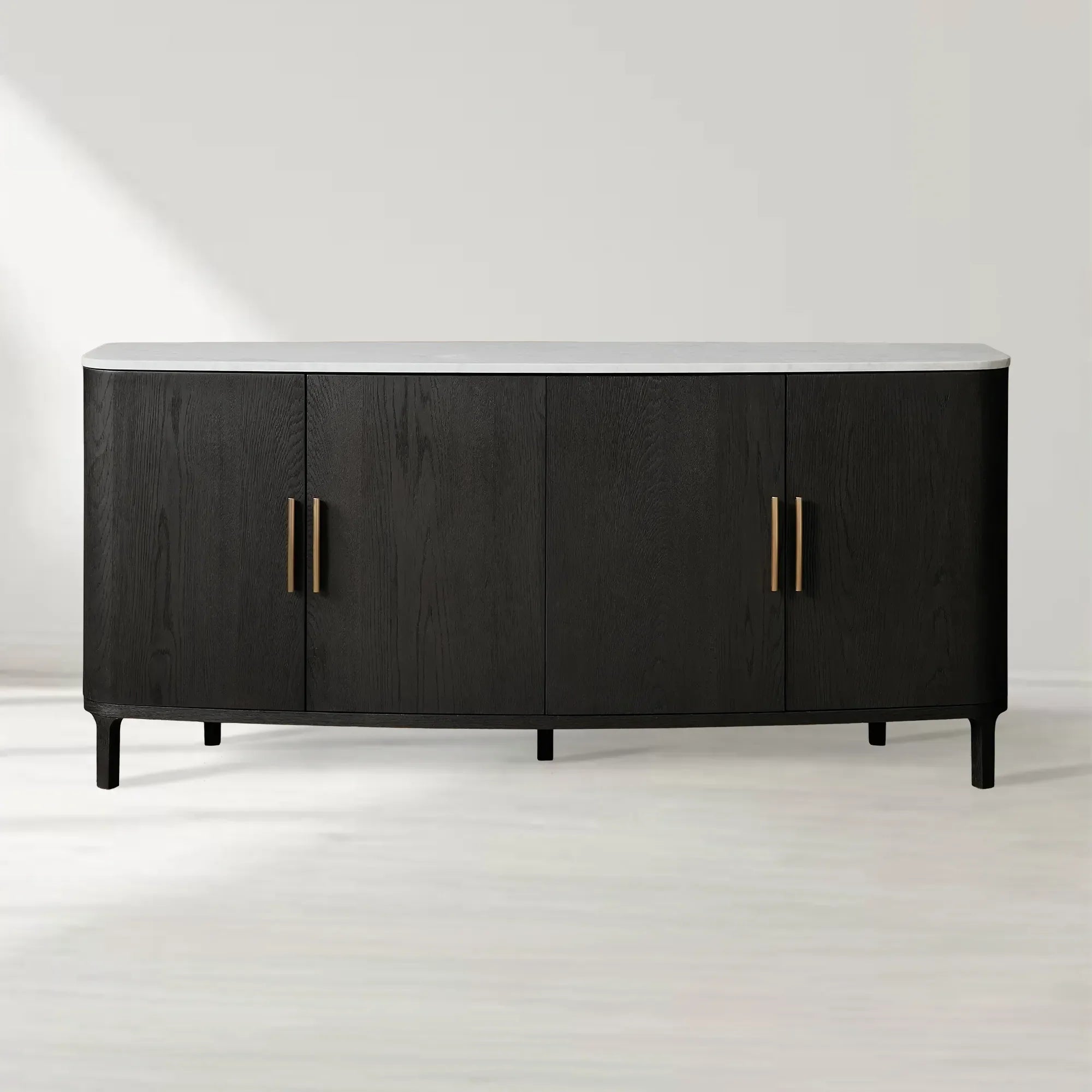 Danny Marble Top Sideboard Oak Wood Buffet Buffet Table Cabinet Country Entryways TV Cabinet