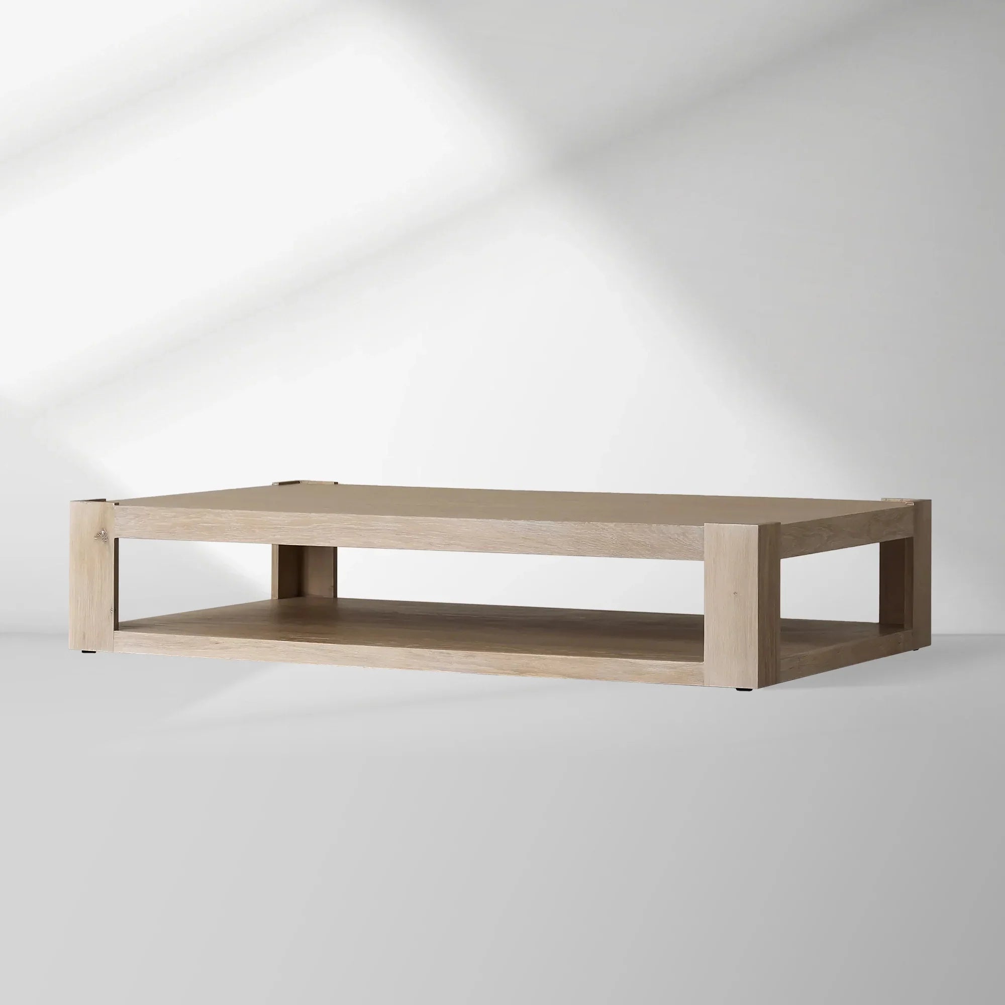 Devon Parson-Style Coffee Table Natural Oak Wood Living Room Center Tea Table Rectangular Cocktail Table