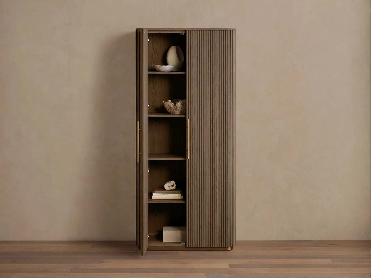 Finnley Wood Tall Cabinet Living Room Country Storage Cabinet with Doors