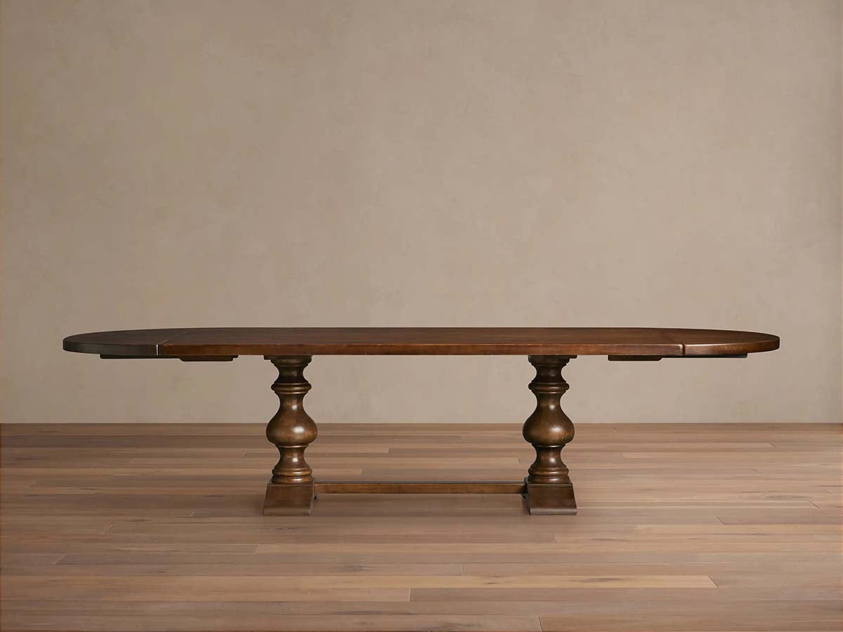 Tuscany Wood Extension Dining Table Oval Poplar Dining Table