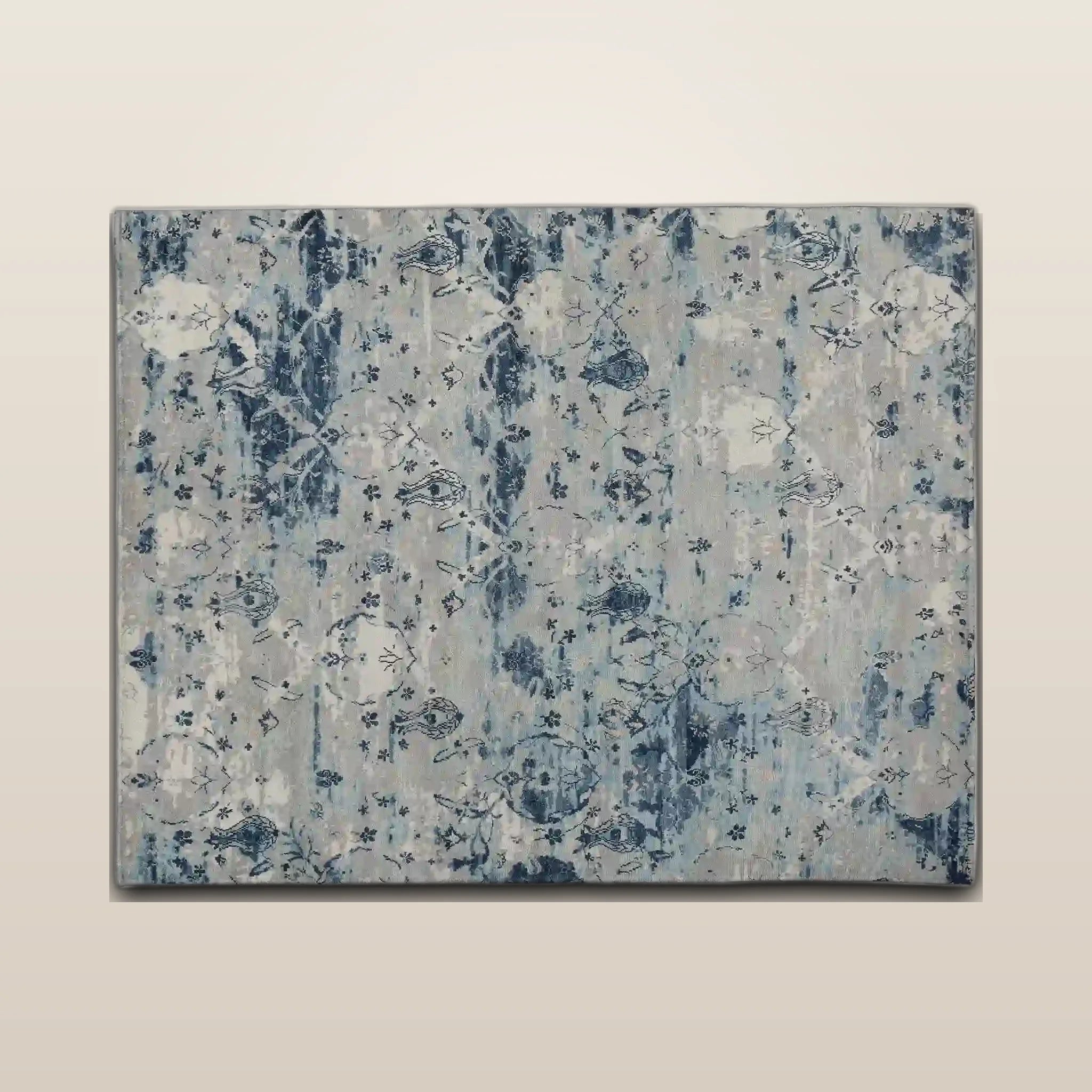 Stinson Hand-Knotted Watercolor Rug Indigo Wool Carpet