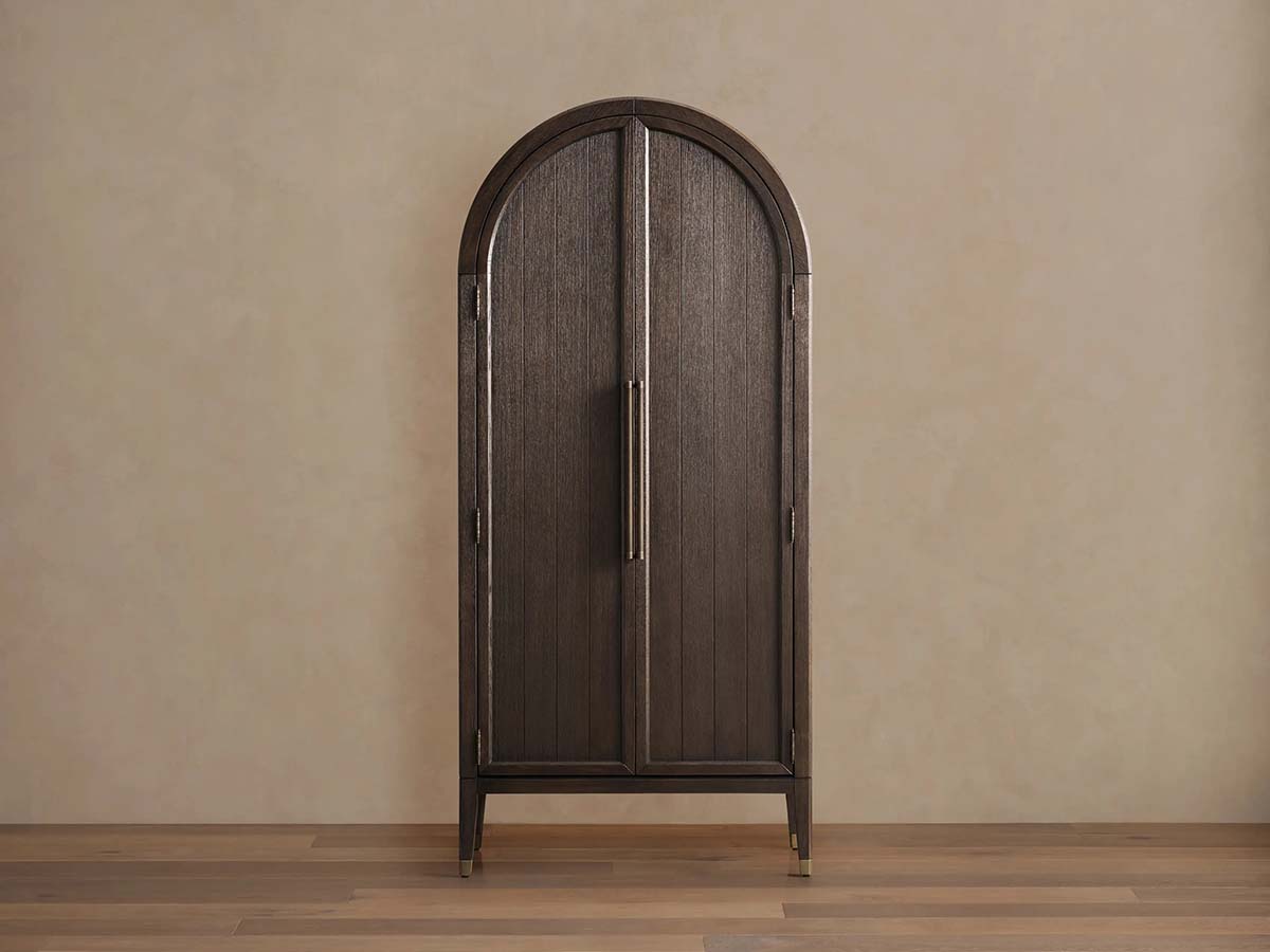 Hattie Oak Storage Cabinet Living Room Wood Tall Display Cabinet Bookcase