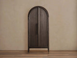 Hattie Oak Storage Cabinet Living Room Wood Tall Display Cabinet Bookcase