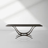 Chorda 84" Rectangular Dining Table Iron Base, Stoneware Tabletop