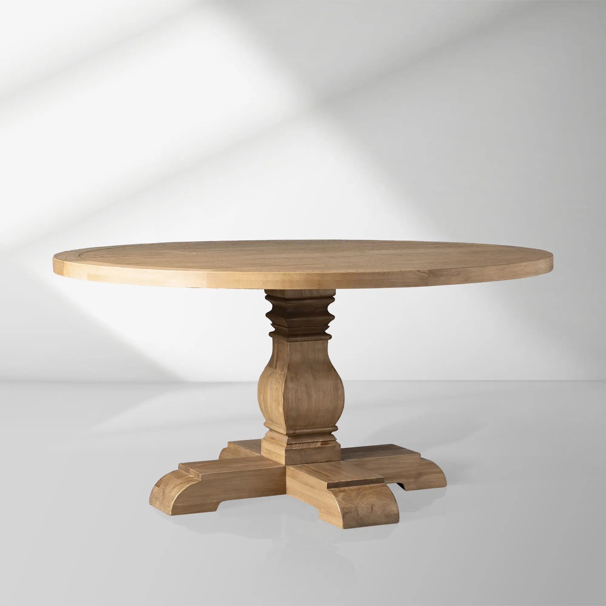 Kensington Round  solid oak Top Dining Table with Finnish Pine Base