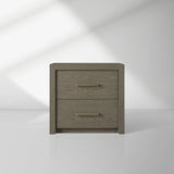 Bodhi Tall Nightstand Wood Night Side Cabinet Rustic Bedside Table Two-Drawer Chest