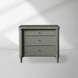Henley Nightstand Solid Mahogany Nightside Tables With Three Drawers