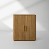 Finnley Wood Bar Cabinet with Metal Base