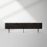Finnley Low Media TV Stand Storage Cabinet with Stone Top