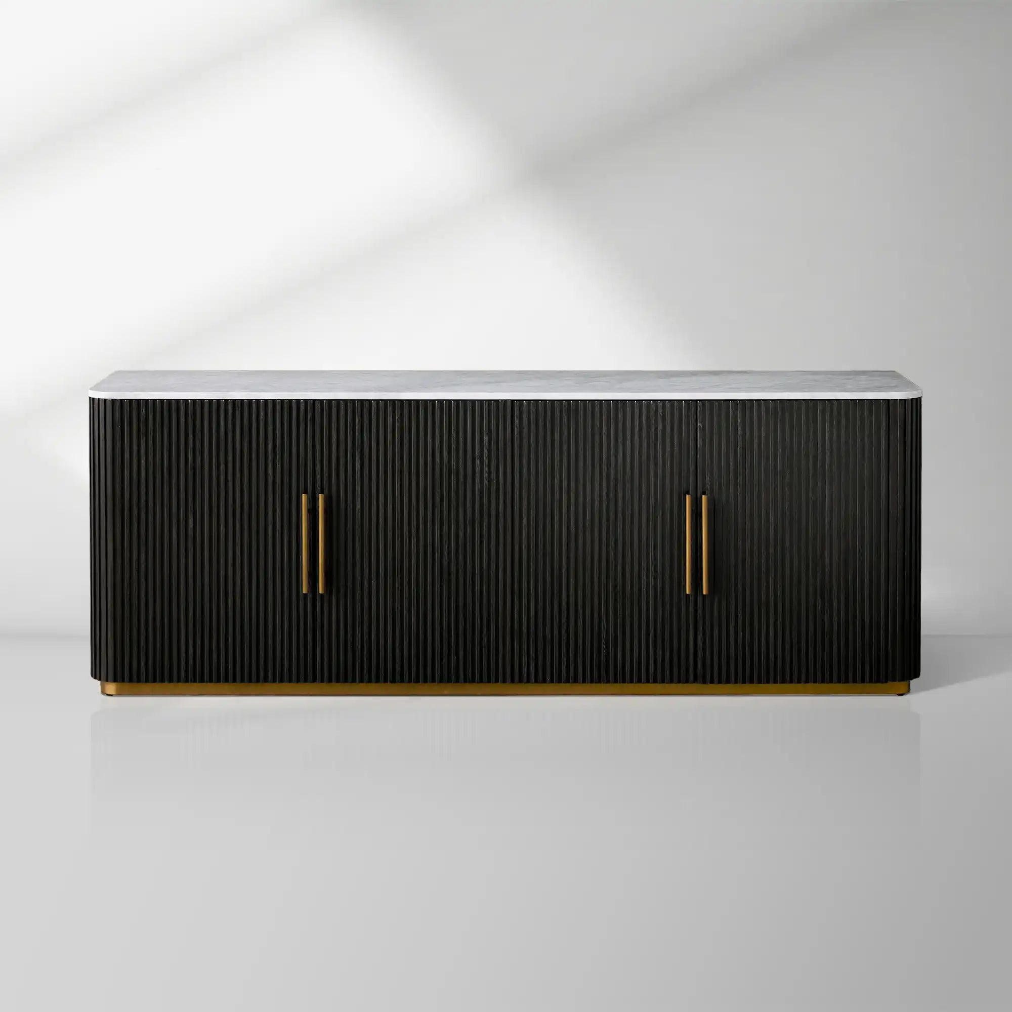 Finnley Plinth Sideboard with Carrara Marble Top Buffet Cabinet