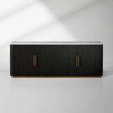 Finnley Plinth Sideboard with Carrara Marble Top Buffet Cabinet