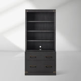 Tremont Modular Wood Bookcase Mid-Century Tall Cabinets