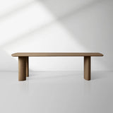 Theo Curved Dining Table Solid Oak Design with Sculptural Base