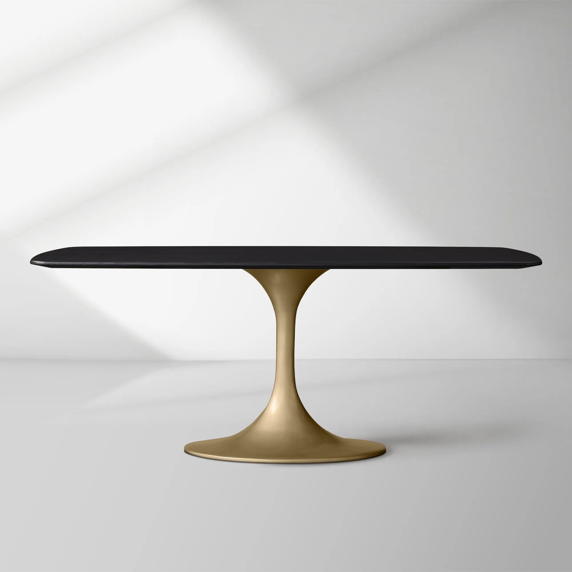 Saint Germain Solid Wood Dining Table with Steel Base