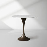 Saint Germain Tavern Small Dining Table Marble Top with Steel Base
