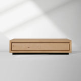 Sullivan Rectangular Storage Coffee Table Wood Center Cocktail Table Oak Tea Table with Drawers