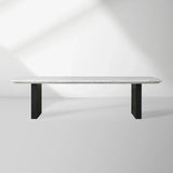 Saint Germain Marble Top Coffee Table Living Room Cocktail Table Clement Wood Base Center Tea Table