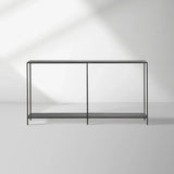 Kavali Metal Entryway Console Table Solid Iron Frame Hallway Entrance Table