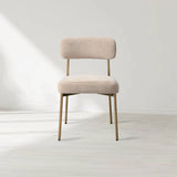 Billie Performance Fabric Dining Chair Modern Antiqued Iron Frame Living Room Chairs
