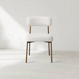 Billie Performance Fabric Dining Chair Modern Antiqued Iron Frame Living Room Chairs