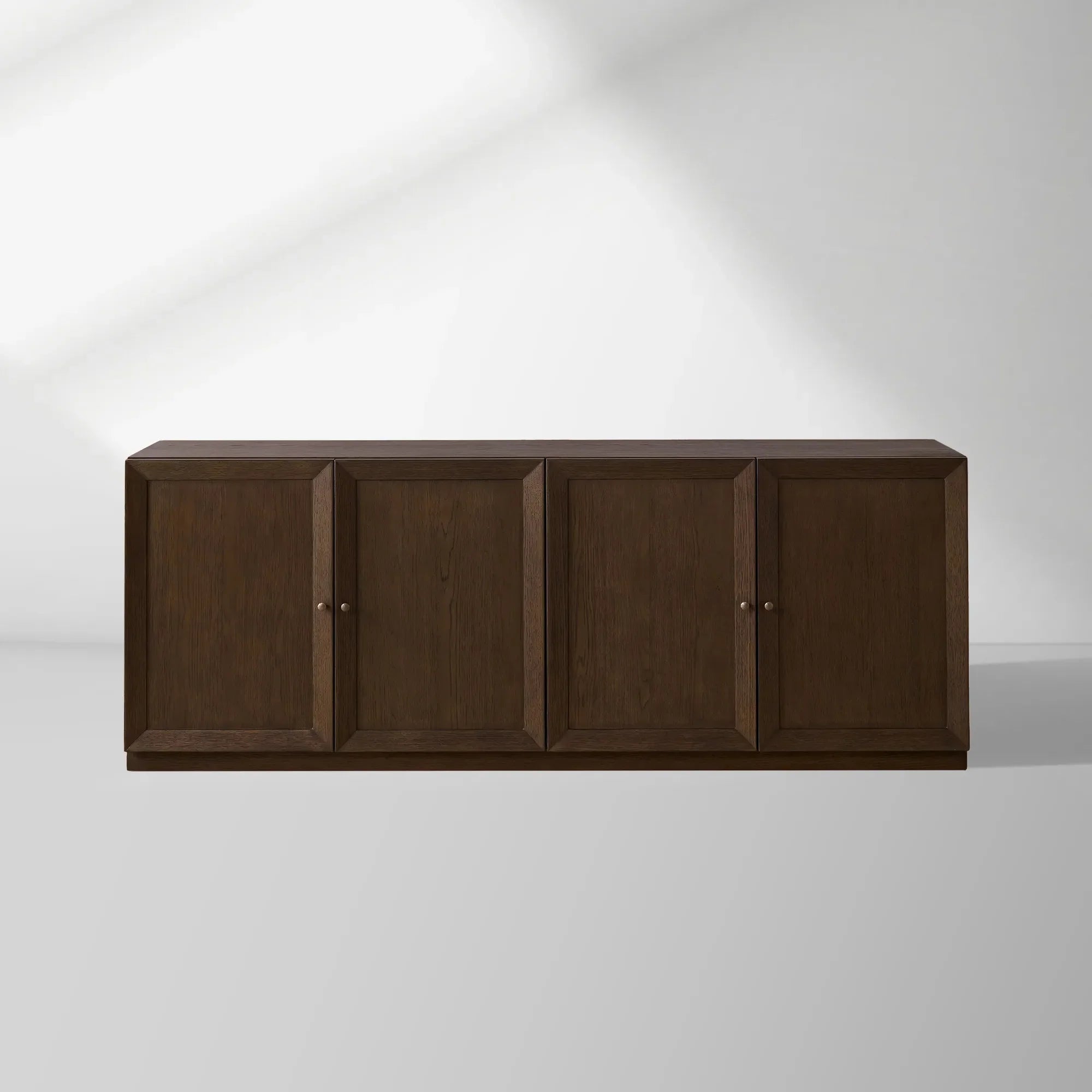 Nason Modular Four-Door Media TV Stand in Solid Oak Side Cabinet Television Storage Unit Wood Sideboard