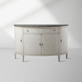 Sofia Bell'Arte Demilune Buffet Cabinet Bird Motif Sideboard Wood Living Room Entryways Cabinet