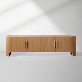 Astor Entryways Storage Sideboard Marble top Cabinet Oak Wood TV Stand Unit