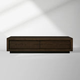 Sullivan Rectangular Storage Coffee Table Wood Center Cocktail Table Oak Tea Table with Drawers