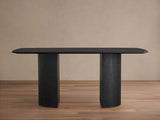 Saint Germain Rectangle Oak Top Dining Table with Wood Dauphine Base