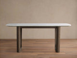 Saint Germain Marble Top Dining Table With Wood Rennes & metal Base