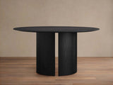 Saint Germain Round Oak Dining Table with Wood Dauphine Base