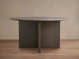 Saint Germain Round Marble Stone Dining Table With Clement Base