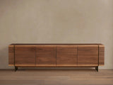 Mihaela Oak Media Console Wood Entertainment Centers Cabinet Retro TV Stands