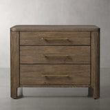 Calista Closed Oak Nightstand Two-Drawer Chest Wood Night Side Table Bedside