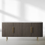 Finnley Wood Sideboard Marble Countertop Buffet Storage Cabinet Rural Entryways Cabinet
