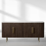 Finnley Wood Sideboard Marble Countertop Buffet Storage Cabinet Rural Entryways Cabinet