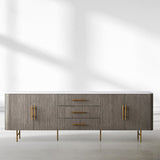 Finnley Marble Top Sideboard Wood Bluestone Top Buffet Cabinet with Drawers