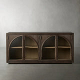 Hattie Solid Oak Sideboard Vintage Arched Buffet Storage Cabinet