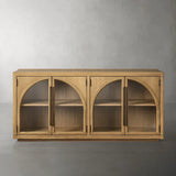Hattie Solid Oak Sideboard Vintage Arched Buffet Storage Cabinet