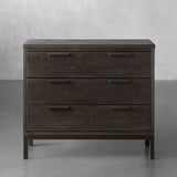 Palmer Large Nightstand Wood Nightside Table Bedroom 3 Drawer Cabinet