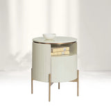 Panoso Wood Nightstand Luxurious Side Table with Gold Base