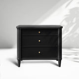 Henley Nightstand Solid Mahogany Nightside Tables With Three Drawers
