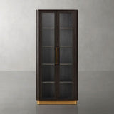 Finnley Glass Door Solid Wood Display Cabinet