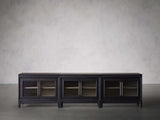 Rowan Modular Glass Door TV Stand Cabinet Mahogany Sideboard Wood Television Storage Unit