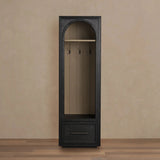 Hattie Oak Wood Entryway Cabinet Storage Tall Cabinet With Hooks